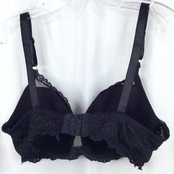 Smart & Sexy Curvy Plunge Light Lined Bra 42C Black Lace SA989 - Picture 5 of 9